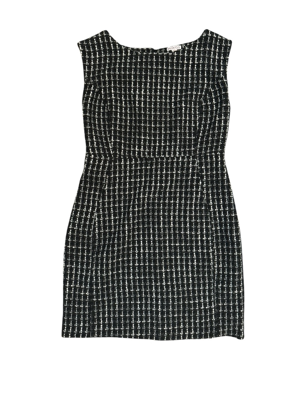Merona Black and White Tweed Sleeveless  Sheath Mini Dress Women’s Size 8 Preppy